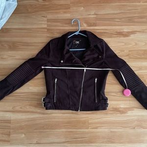 Super Cute YMI Faux Suede Moto Jacket - Sz L